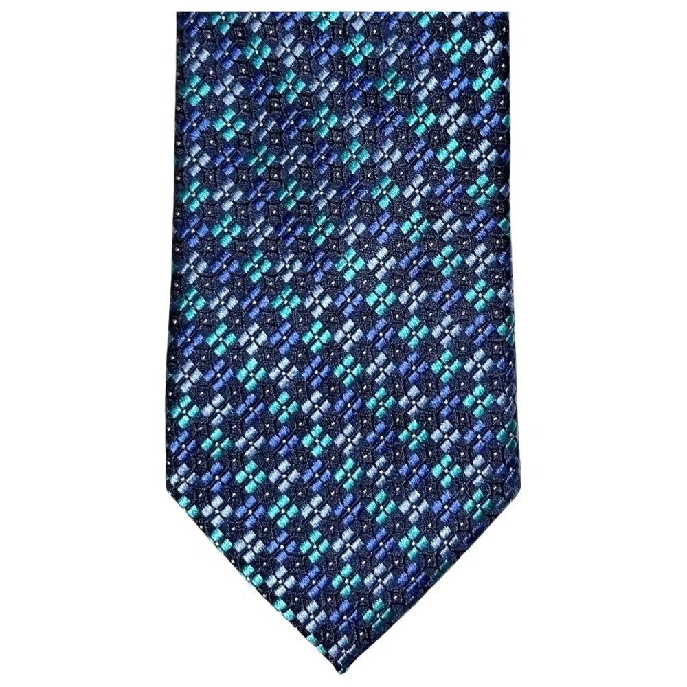 Jos. A. Bank Necktie Men’s Blue Light Blue Teal Executive 100% Silk 60x3 Tie
